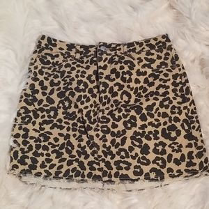 A cheetah-print mini skirt